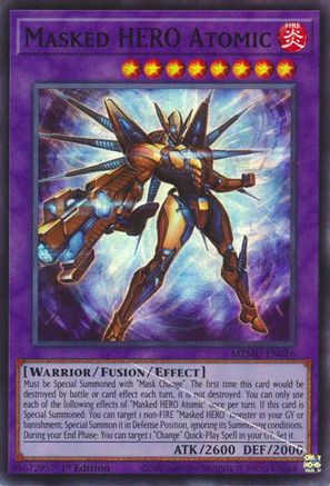 Masked HERO Atomic (MZMU-EN016) - Maze of Muertos 1st Edition